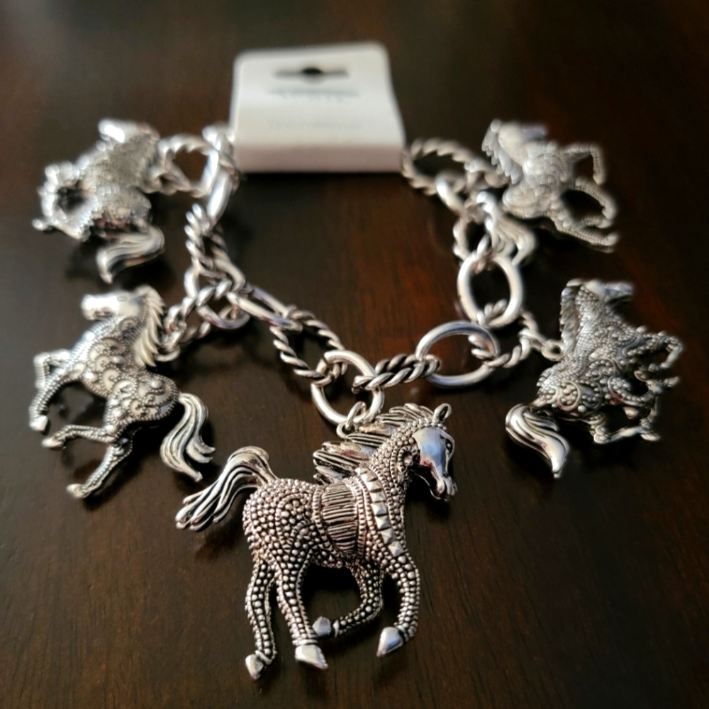 Silver Horse Charm Bracelet